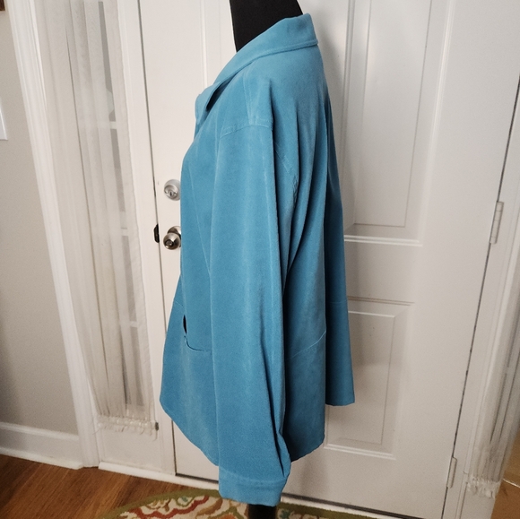 Appleseed's Button Down Long Sleeve Double Button Pocket Teal Jacket Size XL - Picture 5 of 5